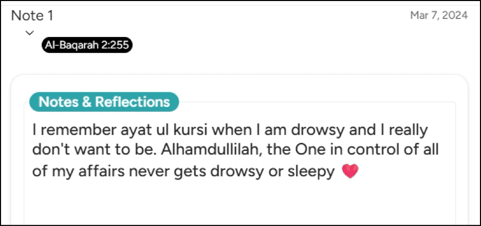ذاتی تدبر کے نوٹس کی مثال