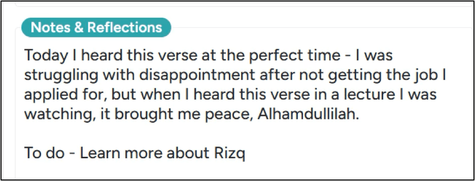 روحانی ترقی کے نوٹس کی مثال